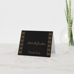 Carte De Remerciements Remerciements de mariage gay noir et or