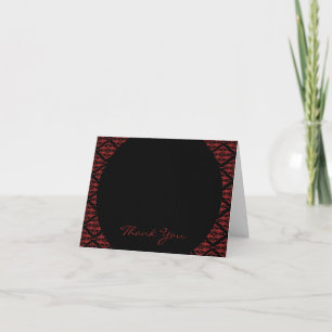 Carte De Remerciements Remerciements de mariage gothique en damas rouge e