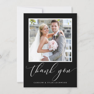 Carte De Remerciements REMERCIEMENTS DE MARIAGE photo calligraphie modern