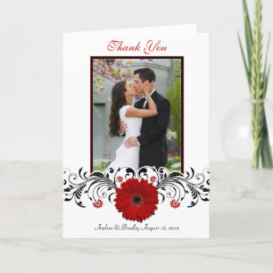 Carte De Remerciements Remerciements de mariage photo florale de gerbera