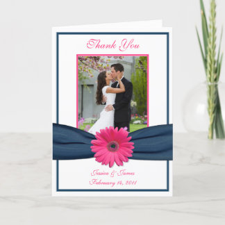 Carte De Remerciements Remerciements de mariage photo marine de gerbera r