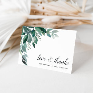 Carte De Remerciements Remerciements de mariage pour un feuillage abondan