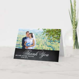 Carte De Remerciements Remerciements de mariage rustique en écriture blan