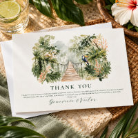 Remerciements de mariage tropical jungle aquarelle
