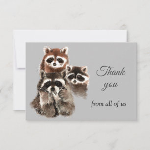 Carte De Remerciements Remerciements de nous tous Animaux de Raton laveur