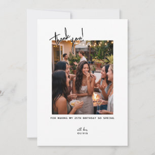 Carte De Remerciements Remerciements de photo d'anniversaire moderne