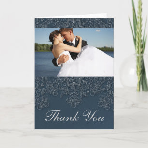 Carte De Remerciements Remerciements de photo de mariage aux élégantes vo
