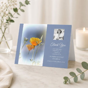 Carte De Remerciements Remerciements de sympathie Fleurs Bleues Jaunes