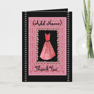 Carte De Remerciements REMERCIEMENTS Demoiselle d'honneur Robe ROUGE & Ca