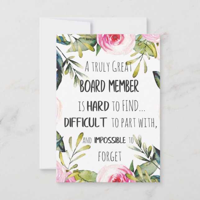 Carte De Remerciements Remerciements des membres du conseil d'administrat (Devant)