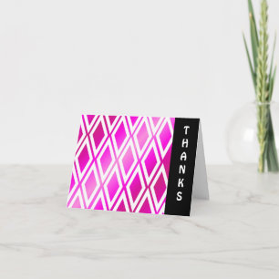 Carte De Remerciements Remerciements diamant rose et blanc vibrant