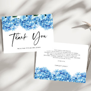 Carte De Remerciements Remerciements Fête de Mariage Florale Hydrangea Bl