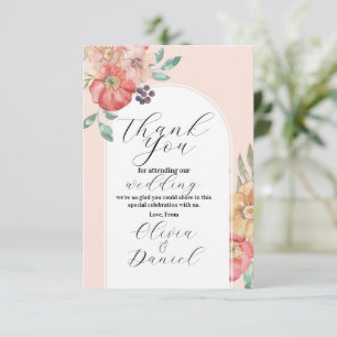 Carte De Remerciements Remerciements Mariage Aquarelle Florales Fiançaill