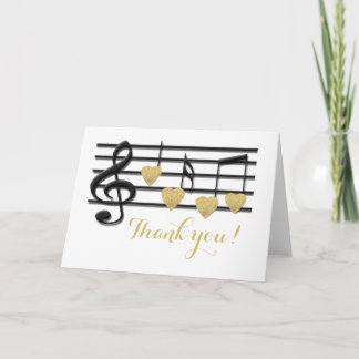 Carte De Remerciements Remerciements notes d'amour musical