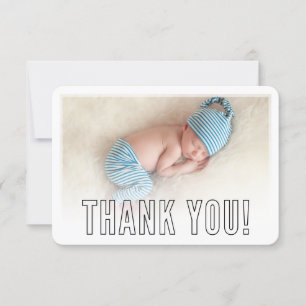 Carte De Remerciements REMERCIEMENTS PHOTO superposition moderne gras con