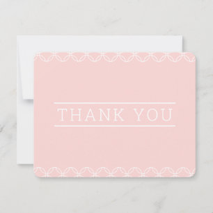 Carte De Remerciements REMERCIEMENTS PHOTO type simple moderne blush rose