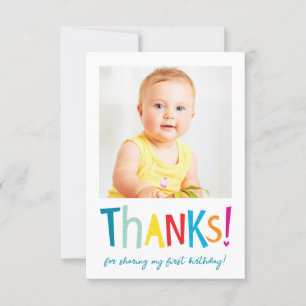 Carte De Remerciements REMERCIEMENTS PHOTO typographie moderne amusante e