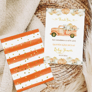 Carte De Remerciements Remerciements pour Baby Shower automne citrouille