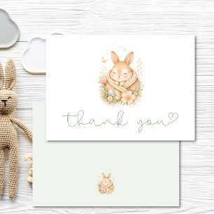 Carte De Remerciements Remerciements pour Baby Shower de Lapin Mignon Béb