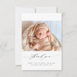 Carte De Remerciements Remerciements pour Baby Shower Écriture Calligraph