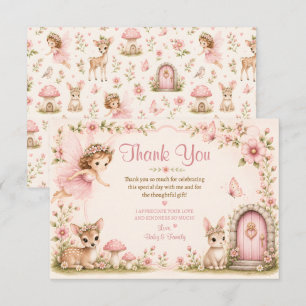 Carte De Remerciements Remerciements pour Baby Shower Fairy Blossom Wishe