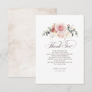 Carte De Remerciements Remerciements pour Baby Shower Fleurs Teintes Terr