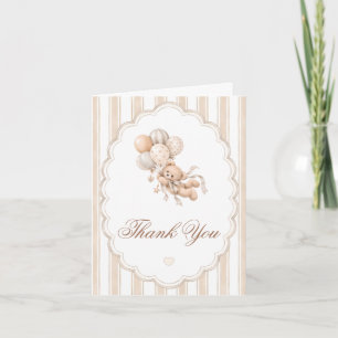 Carte De Remerciements Remerciements pour Baby Shower Ours en Peluche