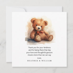Carte De Remerciements Remerciements pour Baby Shower Ours en Peluche Neu