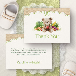 Carte De Remerciements Remerciements pour Baby Shower Ours Né Localement