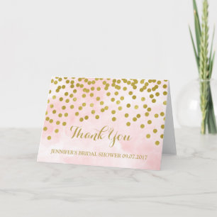 Carte De Remerciements Remerciements pour Baby Shower Rose Watercolor et 