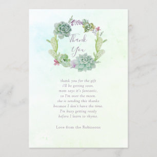 Carte De Remerciements Remerciements pour Baby Shower sur le thème des Su