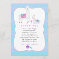 Remerciements pour Baby Shower sur le thème du lam