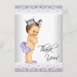 Carte De Remerciements Remerciements pour Baby Shower Violet Lavande et G