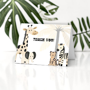 Carte De Remerciements Remerciements pour la Baby Shower Animaux de la Ju