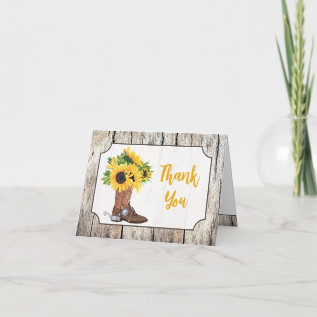 Carte De Remerciements Remerciements pour la Baby Shower avec Tournesols  (Devant)