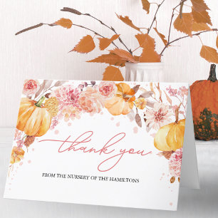 Carte De Remerciements Remerciements pour la Baby Shower d'automne sur le