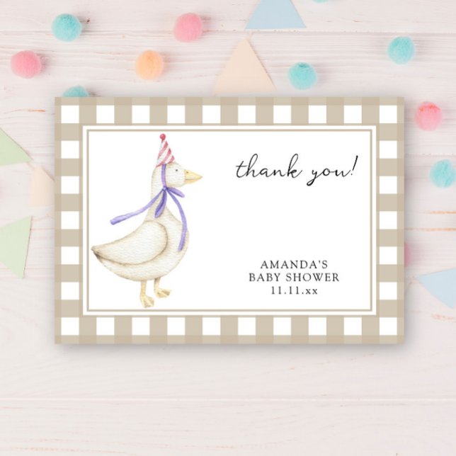 Carte De Remerciements Remerciements pour la baby shower de la petite oie (Créateur téléchargé)