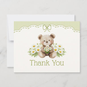 Carte De Remerciements Remerciements pour la Baby Shower de Petite Ourse