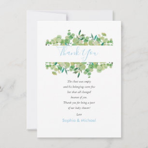 Carte De Remerciements Remerciements pour la Baby Shower du Petit Garçon 