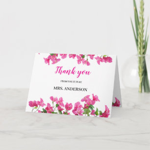 Carte De Remerciements Remerciements pour la fête de mariage avec fleurs 