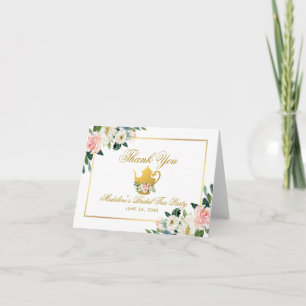 Carte De Remerciements Remerciements pour la fête de thé de douche de mar
