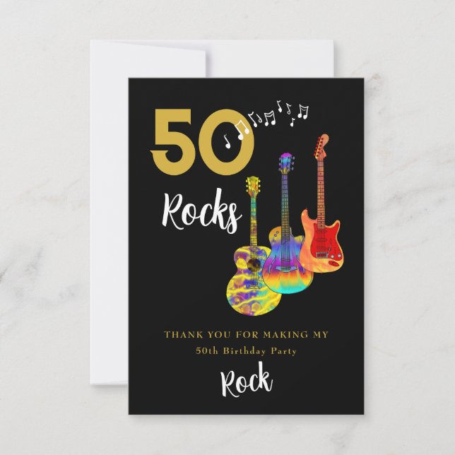 Carte De Remerciements Remerciements pour la fête du 50e anniversaire de  (Devant)
