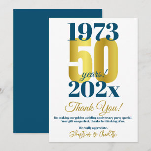 Carte De Remerciements Remerciements pour la fête du 50e anniversaire de 