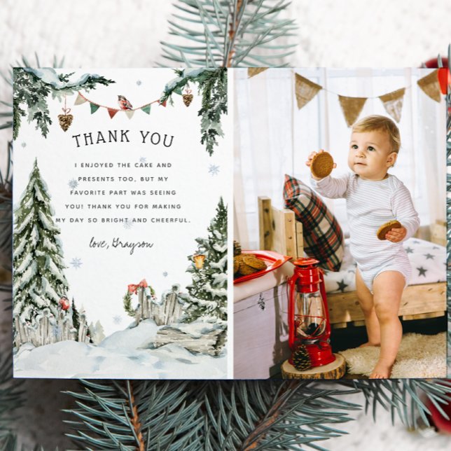 Carte De Remerciements Remerciements pour l'anniversaire de la forêt ench (Créateur téléchargé)