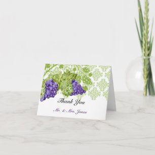 Carte De Remerciements Remerciements pour le mariage au Grapevine Garden