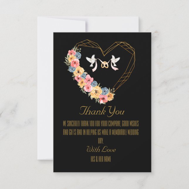 Carte De Remerciements Remerciements pour mariage (Devant)
