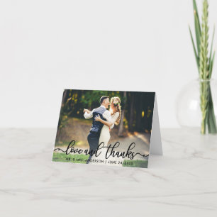 Carte De Remerciements Remerciements pour mariage Photo Love and Thanks