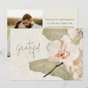 Carte De Remerciements Remerciements pour photo de mariage élégant sur un