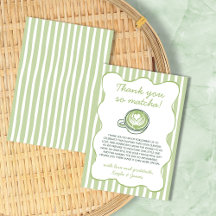 Remerciements pour un Baby Shower au Thé Vert Matc