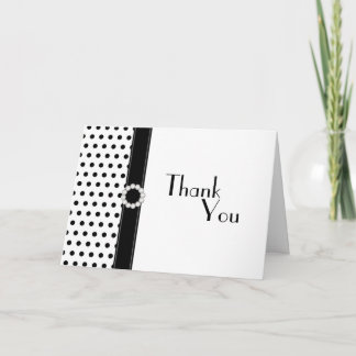 Carte De Remerciements Remerciements pour un mariage à pois noirs et blan